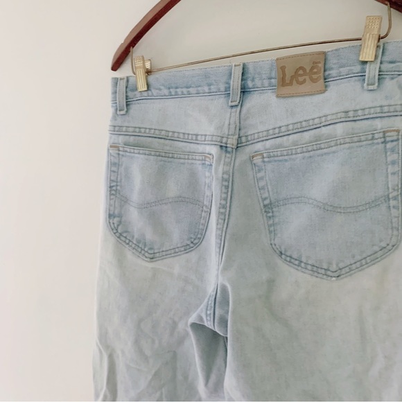 Vintage 90’s Lee Jeans High Waisted Straight Leg Light Wash Sz 29/30 - Picture 10 of 12